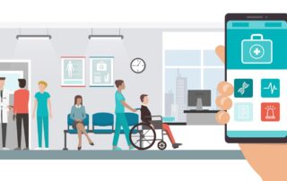 Medical app and patients at the hospital